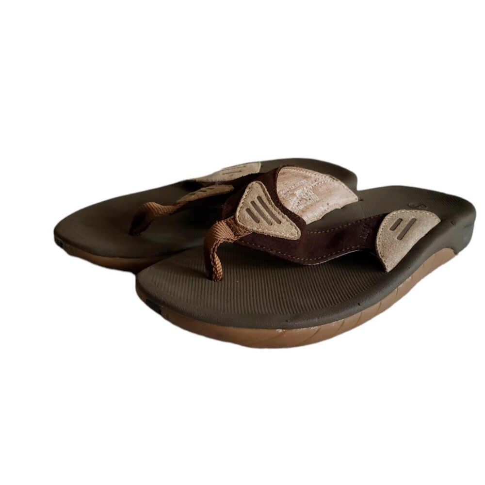 REEF Brown Leather Flip Flops Thong Sandals Size US‎ Men's 9